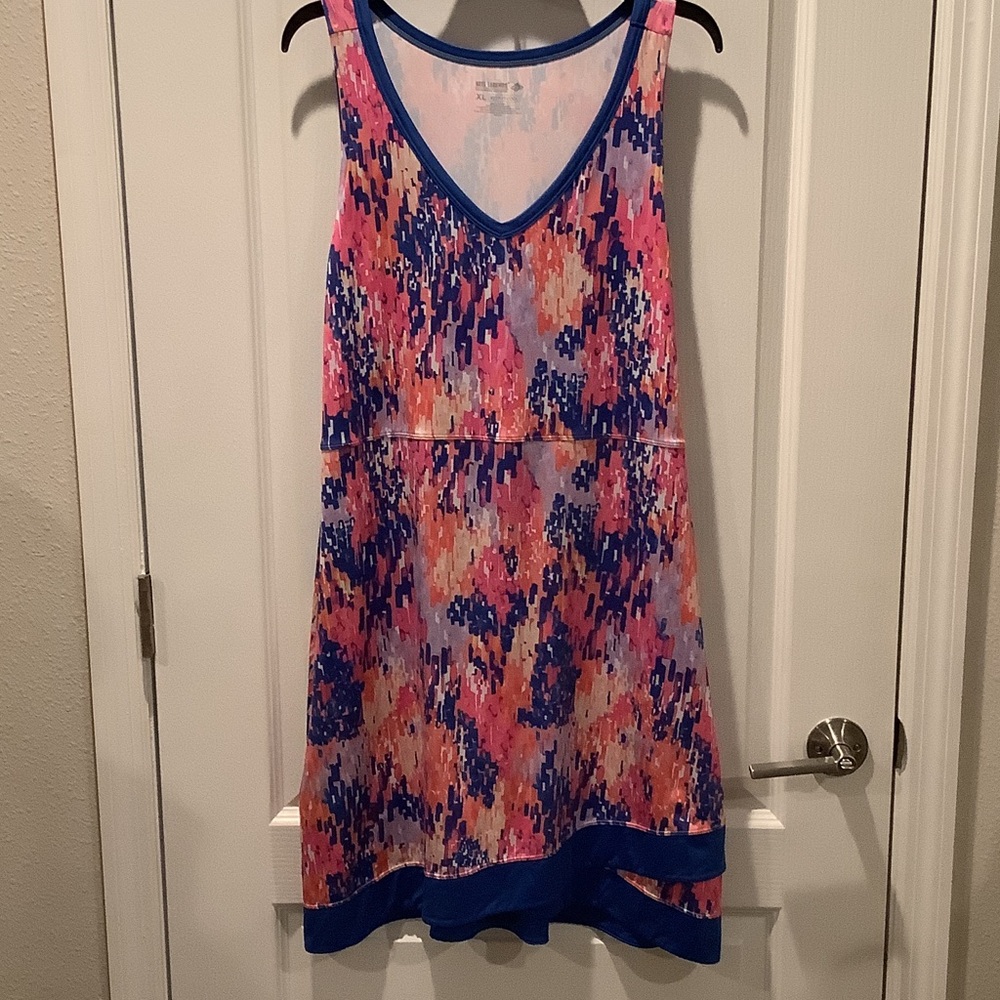 Reel Legends Pink, Blue & Peach Abstract V-Neck Tank